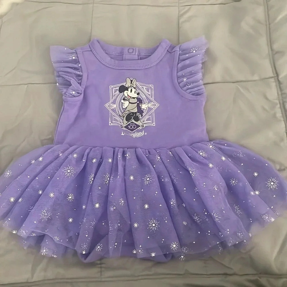 DISNEY 100 purple tutu dress size 3-6M